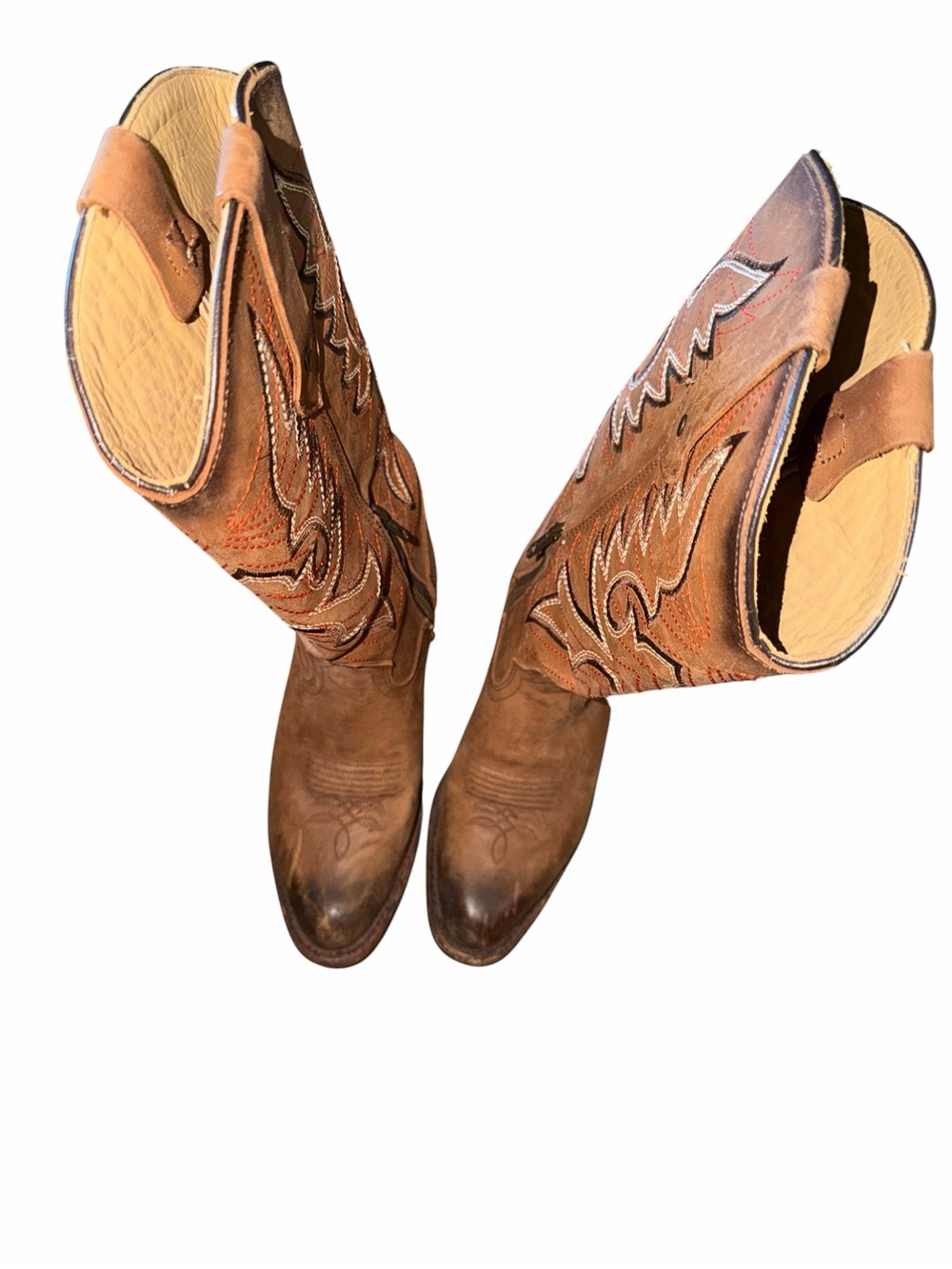 Reyme Brown Leather Cowboy Boots - Classic Western Style Size 5.5